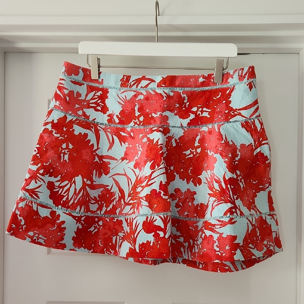 Banana Republic Red Floral Mini Skirt